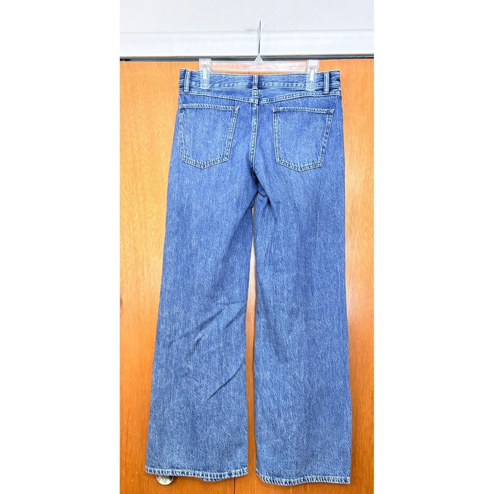NWT RE:WASH Jeans Women Classic Rise A Line Wide Leg Distressed Versatile Sz5/27 - Picture 2 of 12